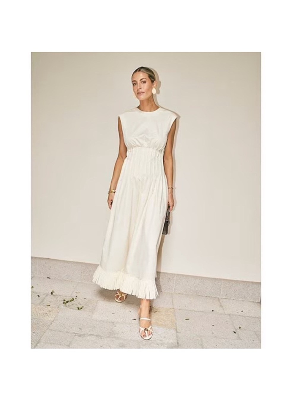 NWT Antonio Melani x M.G. Style Jenny Round Neck Pleat A-Line Fringe Dress